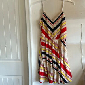 Colorful Striped Sleeveless Dress size Large